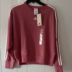 Adidas Kids Mauve Sweatshirt with White Stripes